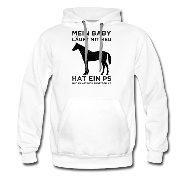 Pferde Hoodie - MEIN BABY LÄUFT MIT HEU | Lustiger Pferde Spruch