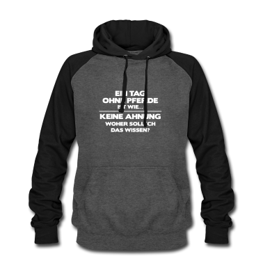 Pferde Hoodie - Ein Tag ohne Pferde woher soll ich das wissen