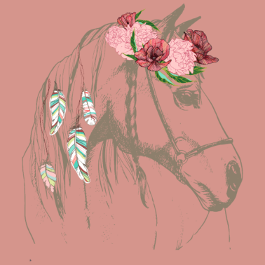 Motiv Pferdekopf Ornament Pferd Reiten Reiterin Pony