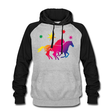 Pferde Hoodie - Regenbogen Pferde
