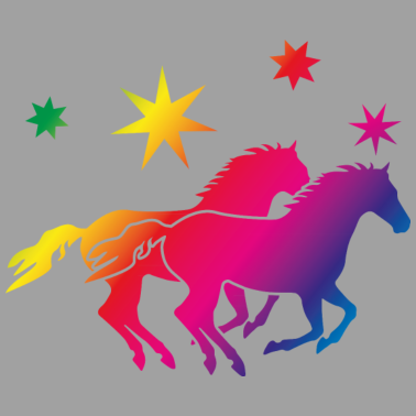 Motiv Regenbogen Pferde
