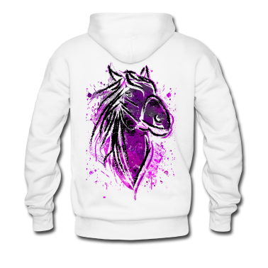 Pferde Hoodie - Reiten Reiterin - Reitsport - Lila Pink Pferdekopf