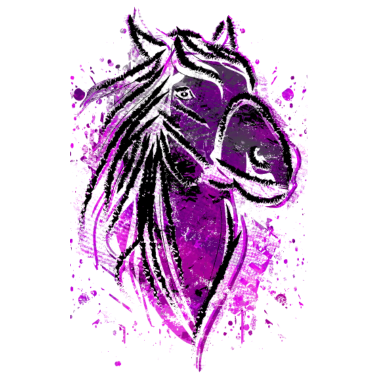 Motiv Reiten Reiterin - Reitsport - Lila Pink Pferdekopf