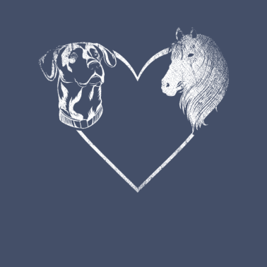 Motiv Pferd Hund Reiter