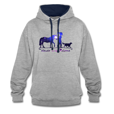 Pferde Hoodie - Never walk alone - mit Pferd und Hund