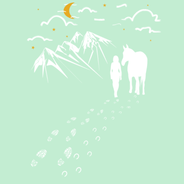 Motiv nerver walk alone Frau Pferd berge sterne