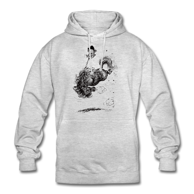 Pferde Hoodie - Thelwell Cartoon Pony macht Bocksprünge