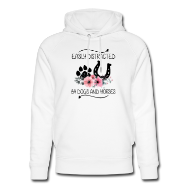 Pferde Hoodie - Leicht abgelenkt von Hunden und Pferden Blume