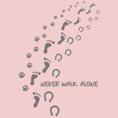 Motiv never walk alone hund pferd