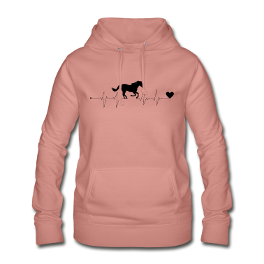 Pferde Hoodie - Heartbeat Pferd Reiten Reiterin Herz Mädchen Frau