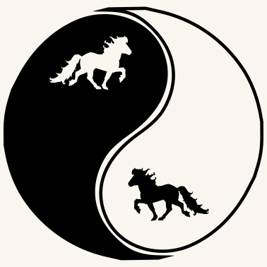 Motiv Islandpferde Yin Yang Isländer Esoterik Tölten