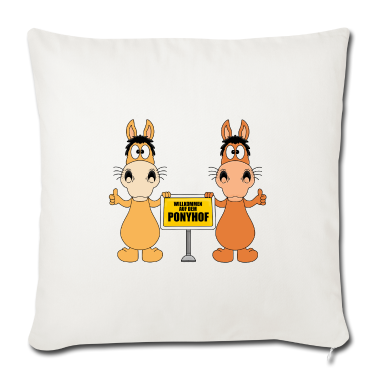 Pferde Kissenbezug - WILLKOMMEN AUF DEM PONYHOF - PFERDE - PONYS