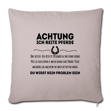 Pferde Kissenbezug - Achtung ich reite Pferde Pferdesport Geschenk