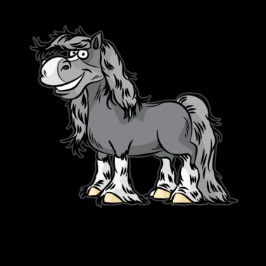 Motiv Glückliches Pferd PFerde Reiten Cartoon Comic