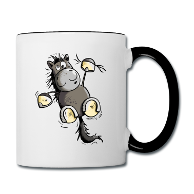 Pferde Tasse - Rappe Pferd hängt ab