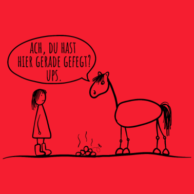 Motiv Pferd Reiter Spruch lustig