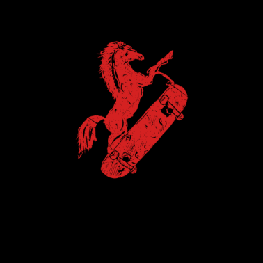 Motiv Skateboarder Pferd Skizze Tiergeschenk