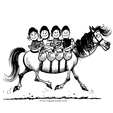 Motiv Thelwell Cartoon Viererbande
