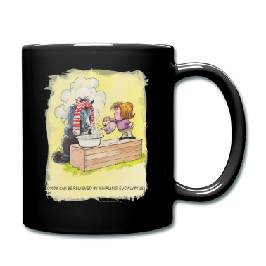 Pferde Tasse - Thelwell Cartoon Pony inhaliert Eukalyptus