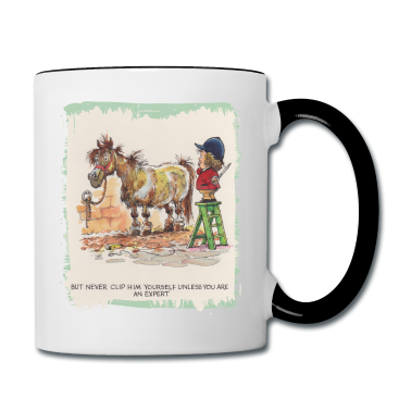 Pferde Tasse - Thelwell Cartoon Pony beim Friseur