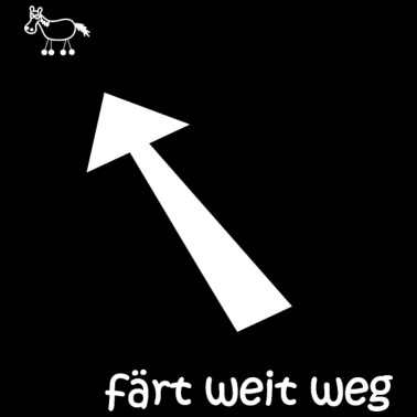 Motiv färt weit weg, färt, lustiges Pferde-T-Shirt