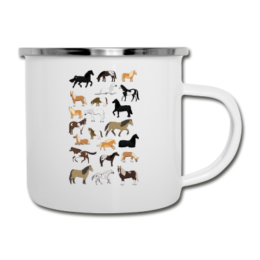 Pferde Emaille Tasse - Alle Pferde