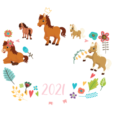 Motiv Geschwister Große Schwester 2021 süße Pferde