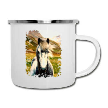 Pferde Emaille Tasse - PFERD