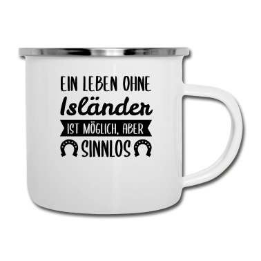 Pferde Emaille Tasse - Islandpferd Isländer Island Pferd Pferde Geschenk