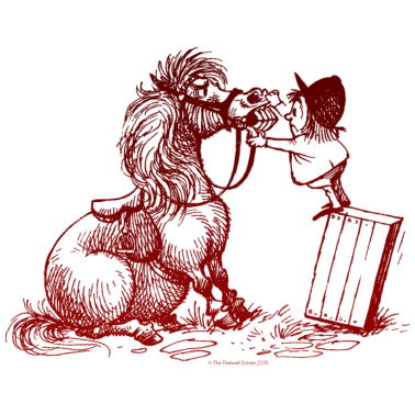 Motiv Thelwell Cartoon Pony bei der Zahnkontrolle