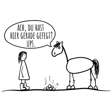 Motiv Pferd Reiter Spruch lustig