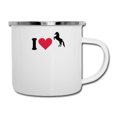 Pferde Emaille Tasse - Pferd - Pferde