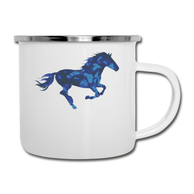 Pferde Emaille Tasse - Pferd Pferd