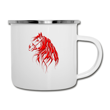 Pferde Emaille Tasse - Pferd - Pferd - Renntier