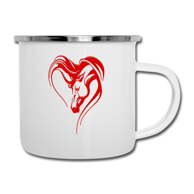 Pferde Emaille Tasse - Pferd - Pferd - Haustiere