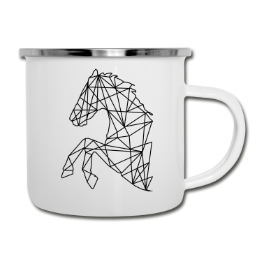Pferde Emaille Tasse - PFERD ,PFERDE Grafik mit Pferd