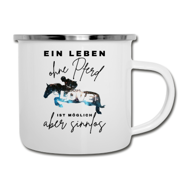 Pferde Emaille Tasse - Pferd Pferde Pferdeliebe