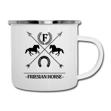 Pferde Emaille Tasse - FRYZYJSKI PFERD - Pferd Pferde