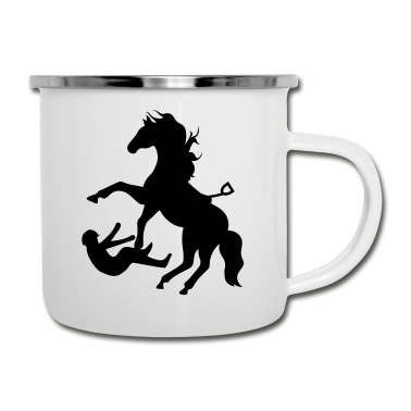 Pferde Emaille Tasse - Pferd