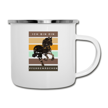 Pferde Emaille Tasse - Pferde Pferd Ich bin ein Pferdemädchen