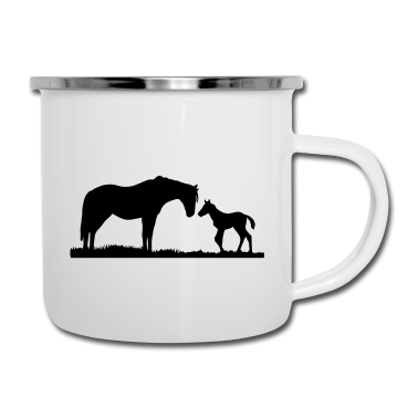 Pferde Emaille Tasse - Pferde, Pferd & Fohlen