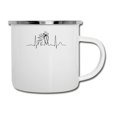 Pferde Emaille Tasse - Pferd Pferde