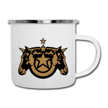Pferde Emaille Tasse - Pferd Pferd Pferd Horse logo ecurie
