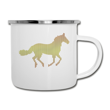 Pferde Emaille Tasse - Pferd Pferd Vektor Pferd Zeichnen Linie