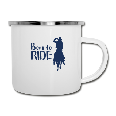 Pferde Emaille Tasse - Pferde Reiten Pferde Reiten Pferde Reiten