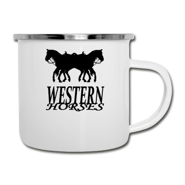 Pferde Emaille Tasse - Pferd Pferde Westernreiten