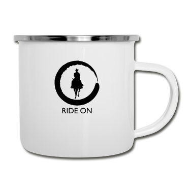 Pferde Emaille Tasse - Pferde Reiten Pferde Reiten Pferde Reiten