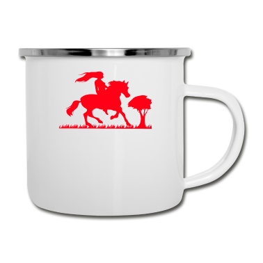 Pferde Emaille Tasse - Pferd Pferde Geschenk