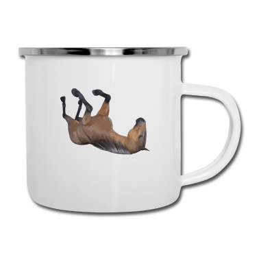 Pferde Emaille Tasse - Pferd