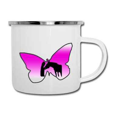 Pferde Emaille Tasse - Pferd